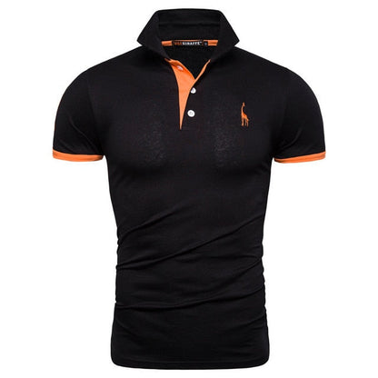 Dropshipping 13 Colors Brand Quality Cotton Polos Men Embroidery Polo Giraffe Shirt Men Casual Patchwork Male Tops Clothing Men