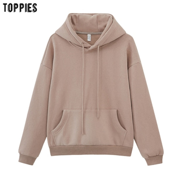 toppies Womens Tracksuits Hooded Sweatshirts 2021 Autumn Winter Fleece Oversize Hoodies Solid Pullovers Jackets Unisex Couple