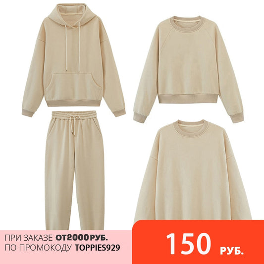 toppies Womens Tracksuits Hooded Sweatshirts 2021 Autumn Winter Fleece Oversize Hoodies Solid Pullovers Jackets Unisex Couple